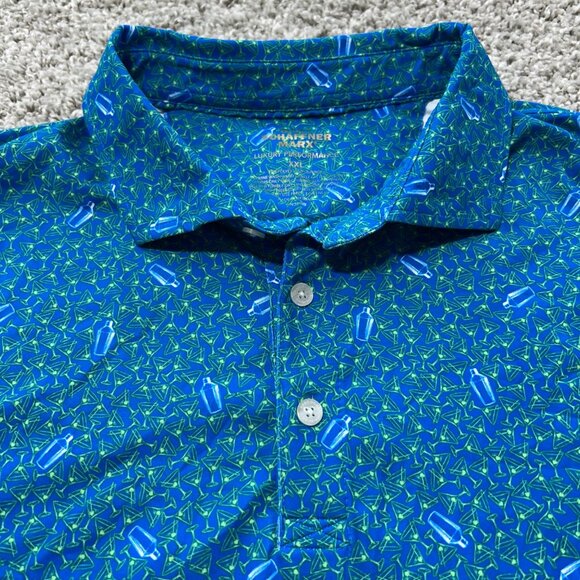 Hart Schaffner Marx Mens XXL Polo Shirt Martini Cocktail Print - Picture 1 of 8